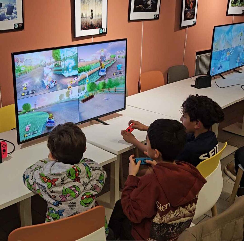 Arcade retro em festa temática